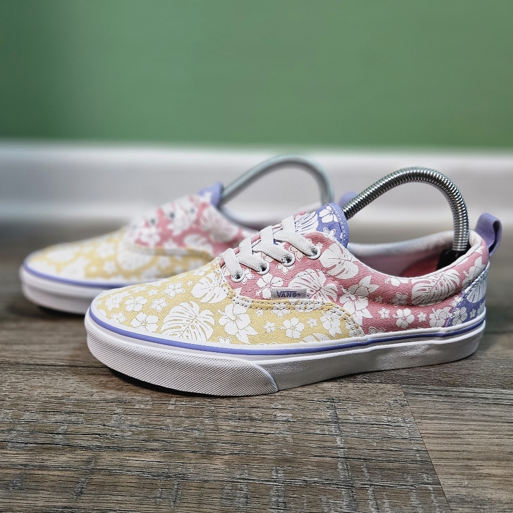 Vans Era Retro Floral Elastic Lace‎ Sneakers ( Yellow / Pink / Purple )